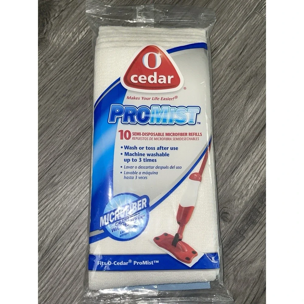 O-Cedar ProMist Microfiber Spray Mop Refill Pads 10ct Disposable‎ New - Sealed